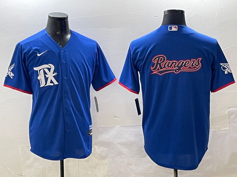 Men Texas Rangers Blank Blue City Edition 2025 Nike MLB Jersey style 4
